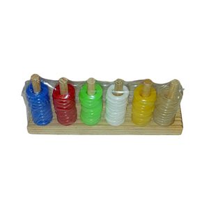 Abaco vertical de madera de 6 postes