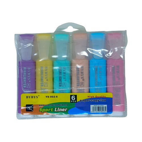 Marcatextos resaltador pastel 6pzs
