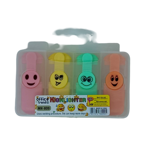 Mini marcatextos resaltador pastel 4pzs de bolsillo