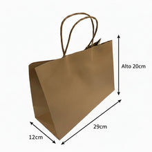 Cargar imagen en el visor de la galería, Bolsa de Regalo de Papel Kraft Natural Boutique Horizontal (Paquete con 12 Piezas) | Marca Bolpaq