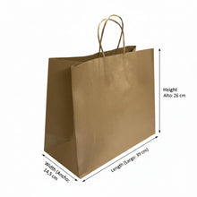 Cargar imagen en el visor de la galería, Bolsa de Regalo de Papel Kraft Natural Boutique Horizontal (Paquete con 12 Piezas) | Marca Bolpaq