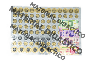 Moneda didáctica de cartón metálica