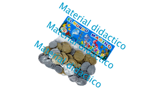 Moneda didáctica de plástico mate c/100